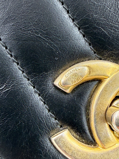 CHANEL Top Handle Jumbo schwarz Lammleder