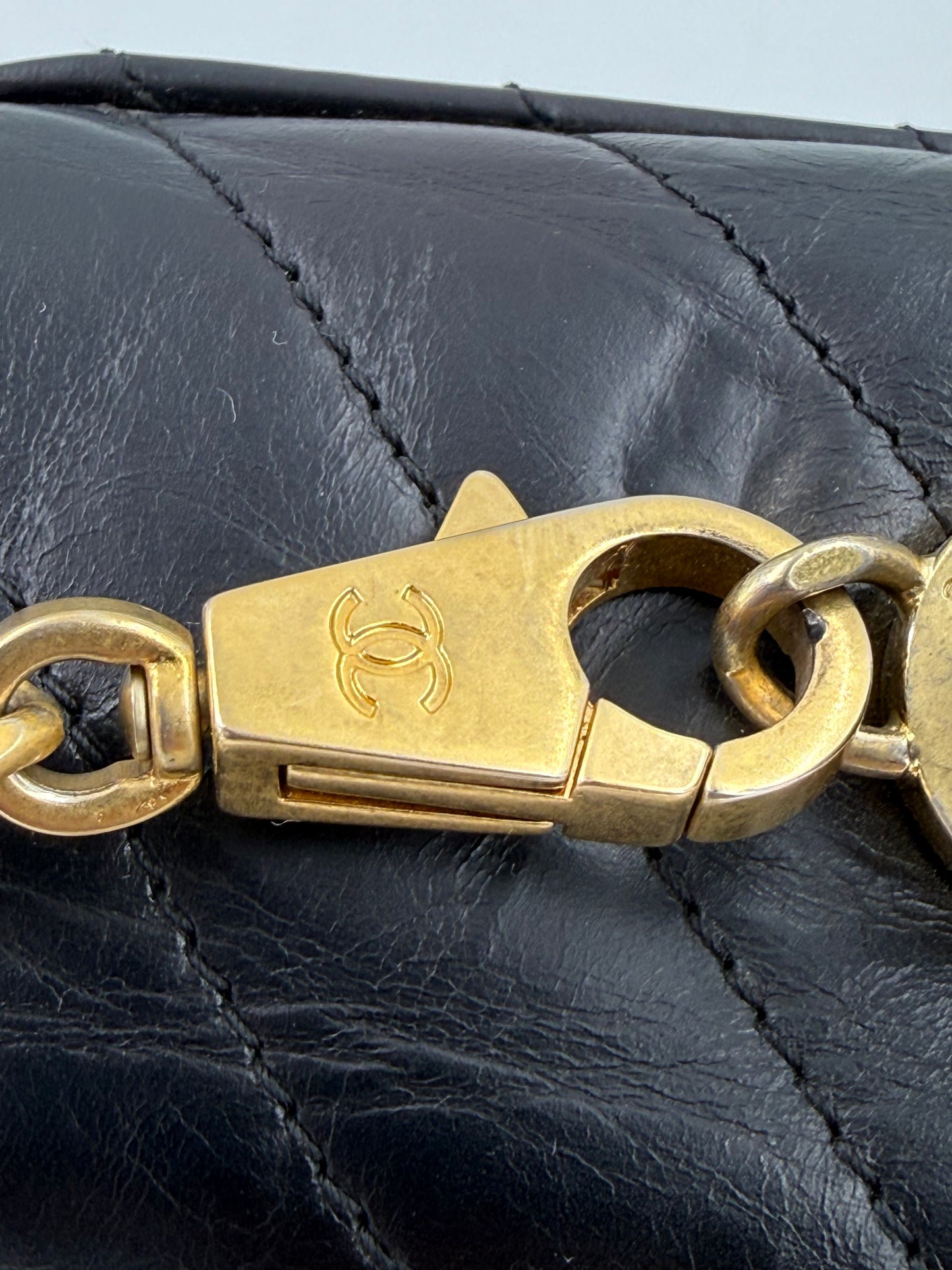 CHANEL Top Handle Jumbo schwarz Lammleder