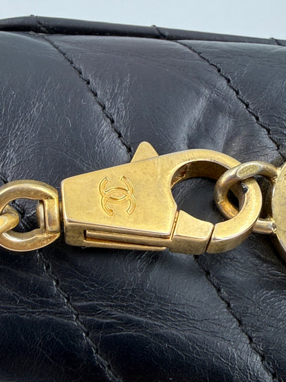 CHANEL Top Handle Jumbo schwarz Lammleder