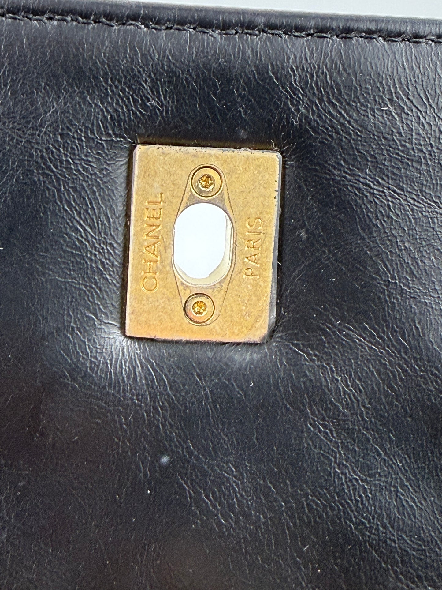 CHANEL Top Handle Jumbo schwarz Lammleder