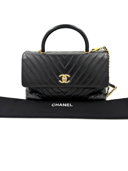 CHANEL Top Handle Jumbo schwarz Lammleder