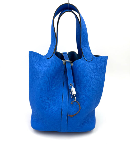 HERMÈS Picotin 22 Lock Bleu Hydra PHW