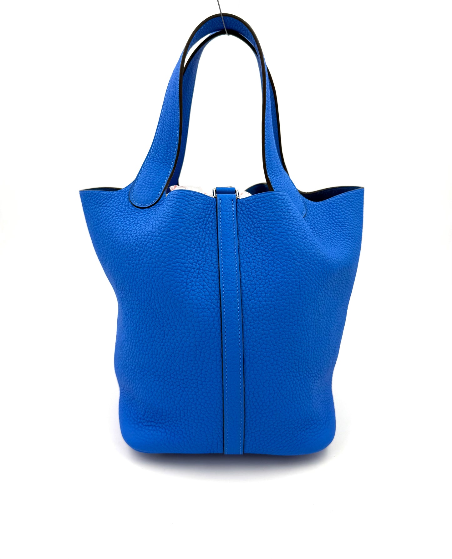 HERMÈS Picotin 22 Lock Bleu Hydra PHW