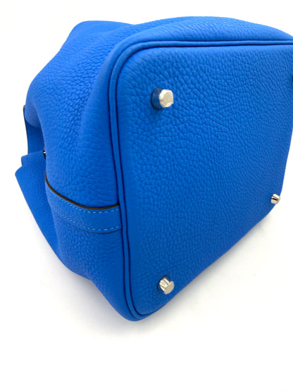 HERMÈS Picotin 22 Lock Bleu Hydra PHW