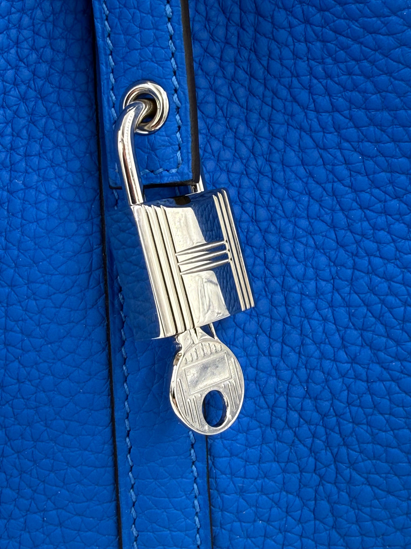 HERMÈS Picotin 22 Lock Bleu Hydra PHW