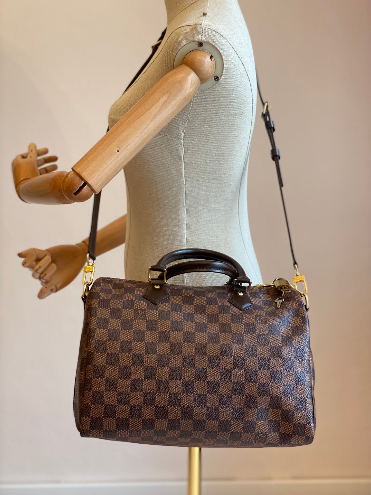 LOUIS VUITTON Speedy Bandouliere 30 Damier Ebene