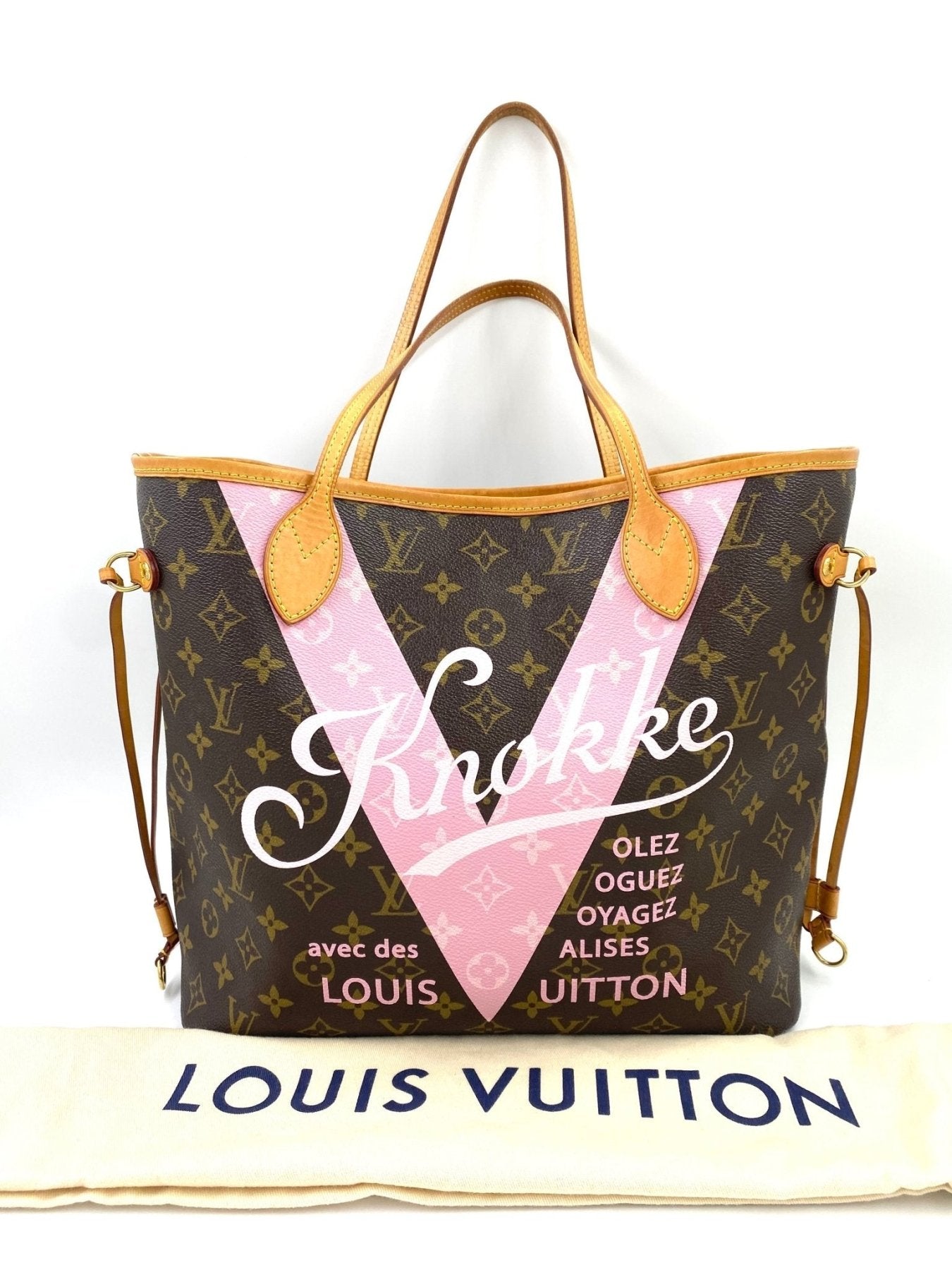 LOUIS VUITTON Neverfull MM „V“ Knokke – Clutch Macarons
