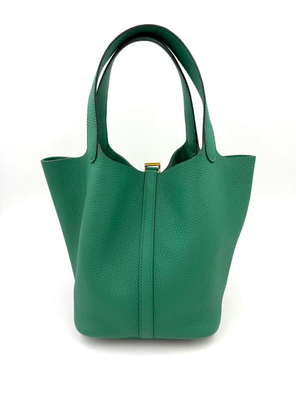HERMÈS Picotin 22 Lock grün GHW