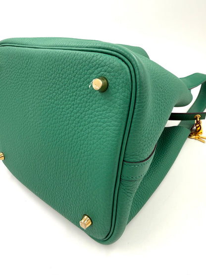 HERMÈS Picotin 22 Lock grün GHW