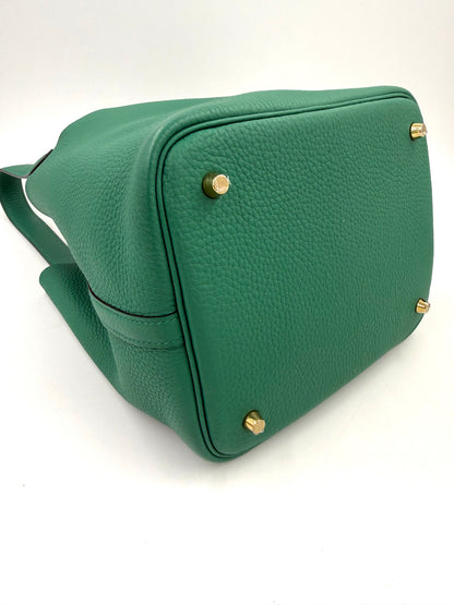 HERMÈS Picotin 22 Lock grün GHW