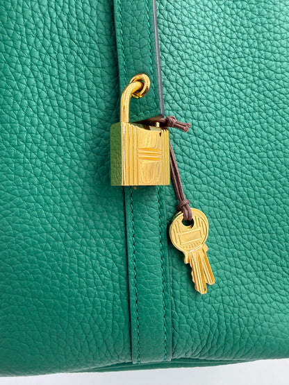 HERMÈS Picotin 22 Lock grün GHW