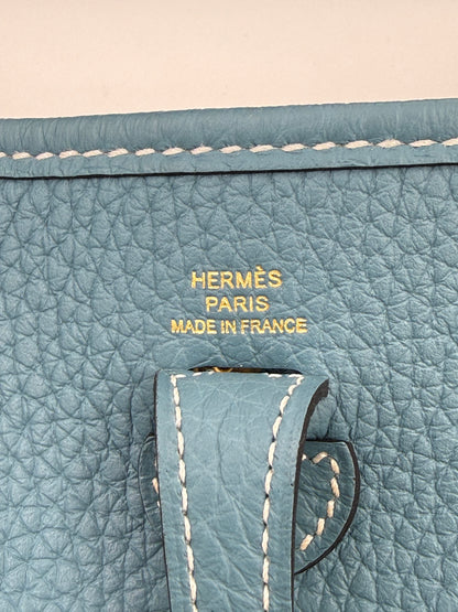 HERMÈS Mini Evelyne 16 New Blue Jean GHW