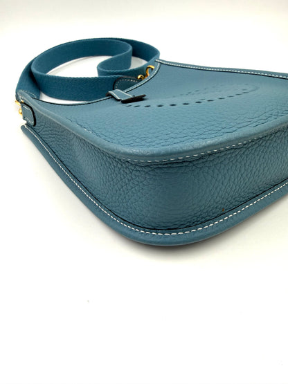 HERMÈS Mini Evelyne 16 New Blue Jean GHW