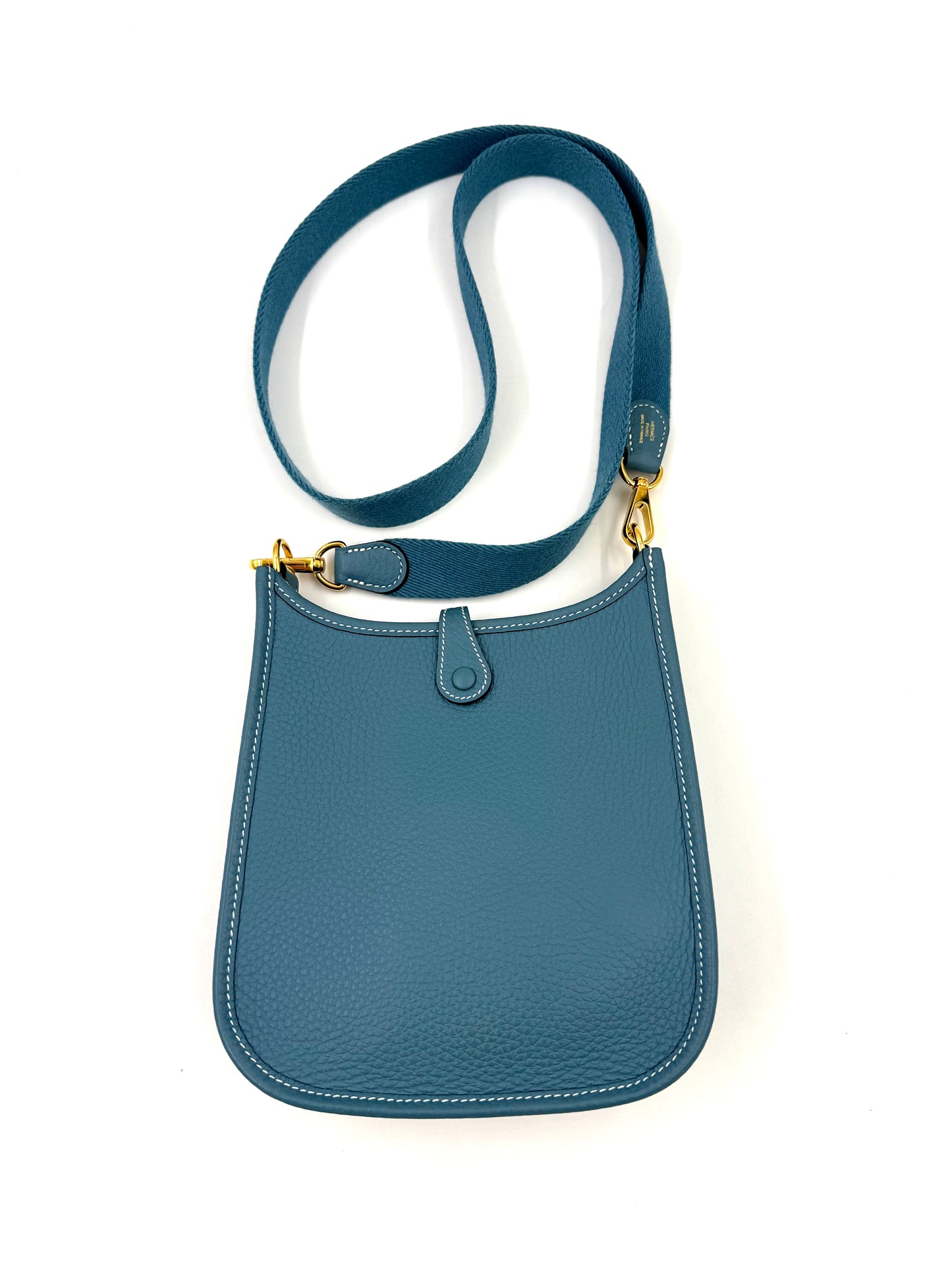 HERMÈS Mini Evelyne 16 New Blue Jean GHW
