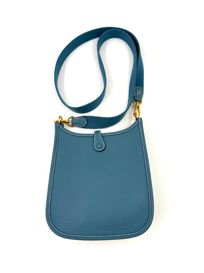 HERMÈS Mini Evelyne 16 New Blue Jean GHW
