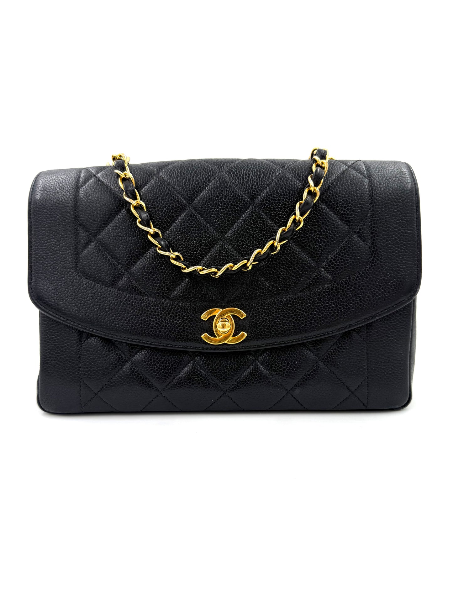 CHANEL Diana medium Caviar schwarz GHW