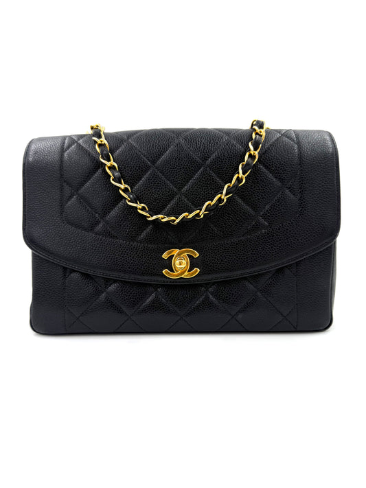 CHANEL Diana medium Caviar schwarz GHW