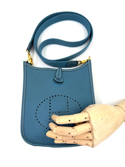 HERMÈS Evelyne 16 New Blue Jean GHW