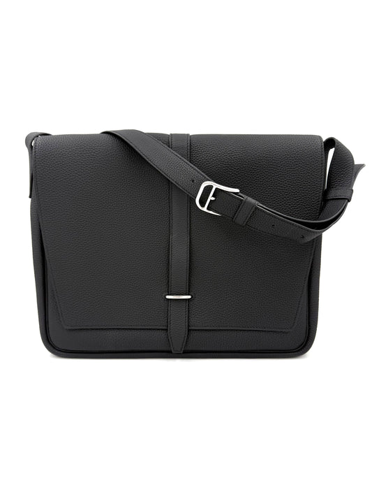 HERMÈS Steve Light Messenger Togo schwarz PHW