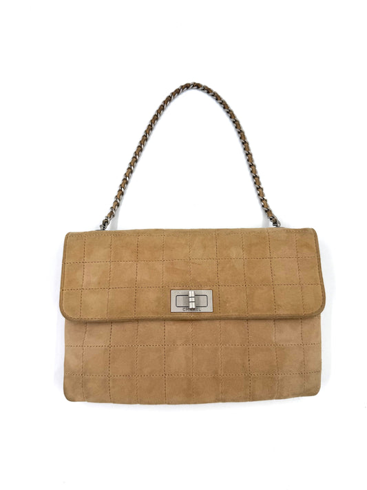 CHANEL 2.55 Suede beige Vintage Clutch