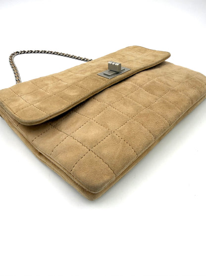 CHANEL 2.55 Suede beige Vintage Clutch
