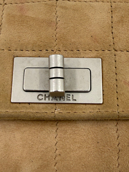 CHANEL 2.55 Suede beige Vintage Clutch