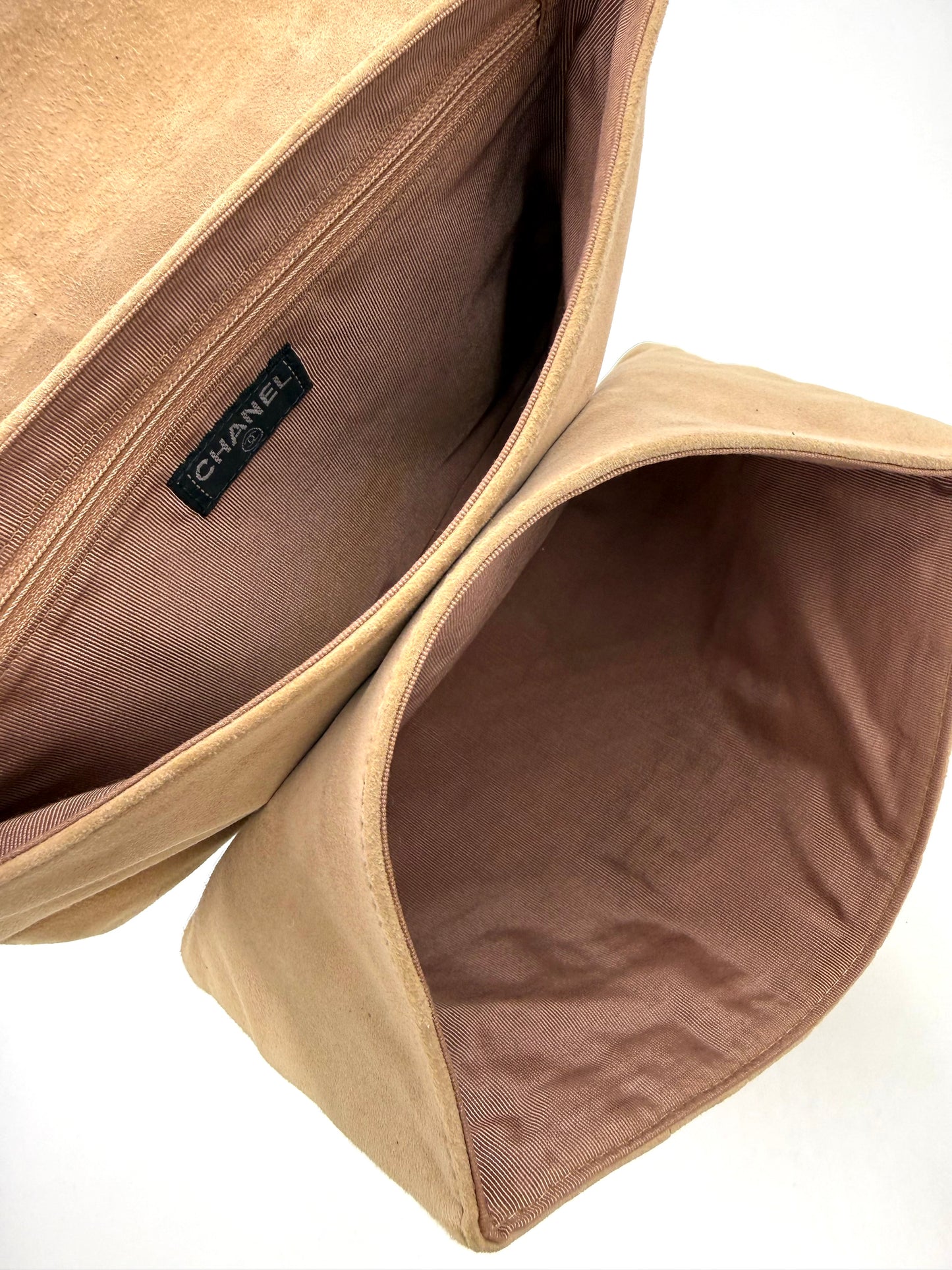 CHANEL 2.55 Suede beige Vintage Clutch