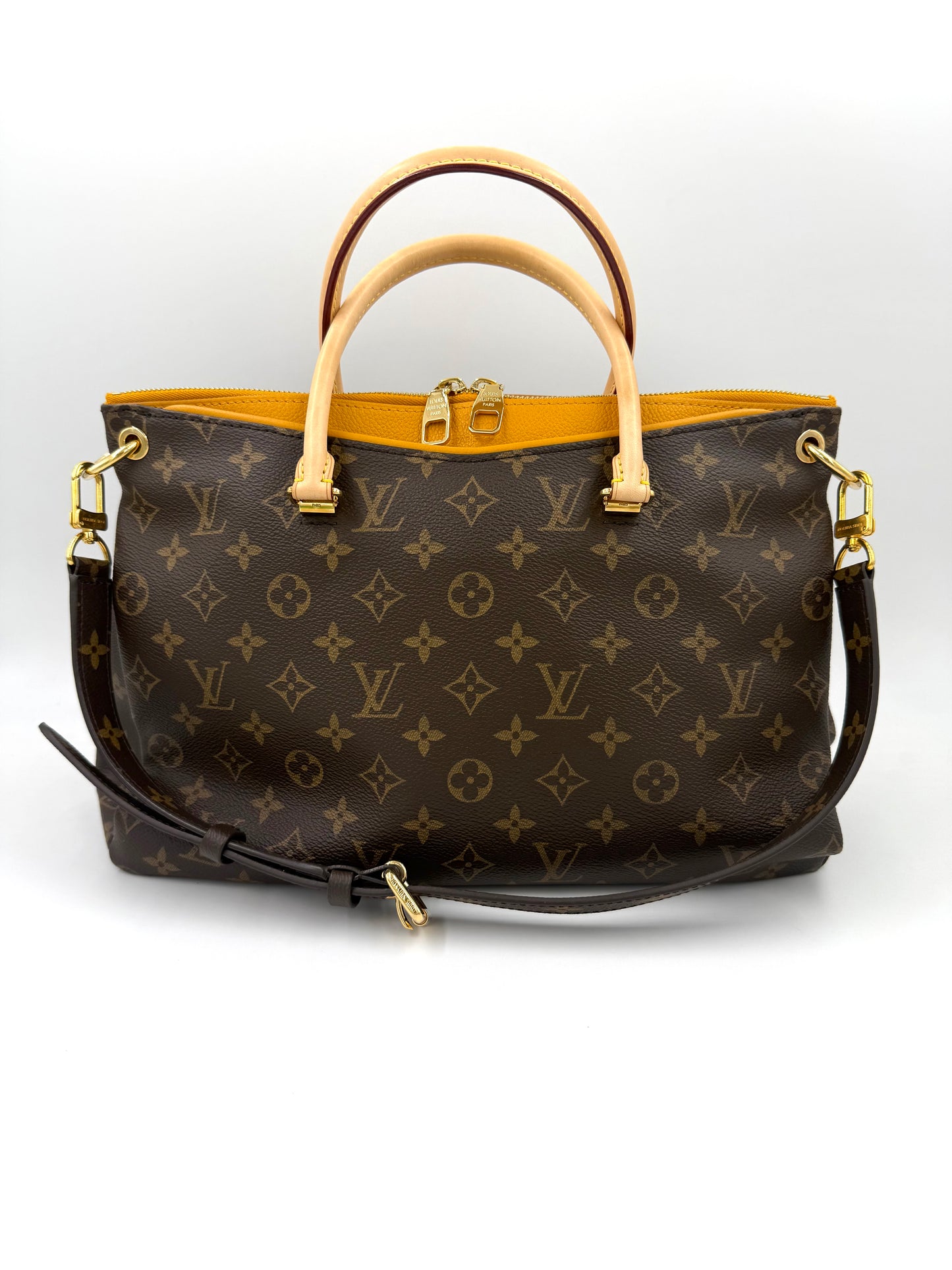 LOUIS VUITTON Pallas MM Monogram Canvas Safran