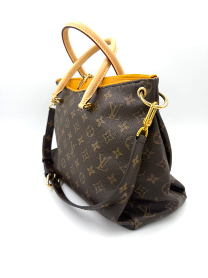 LOUIS VUITTON Pallas MM Monogram Canvas Safran