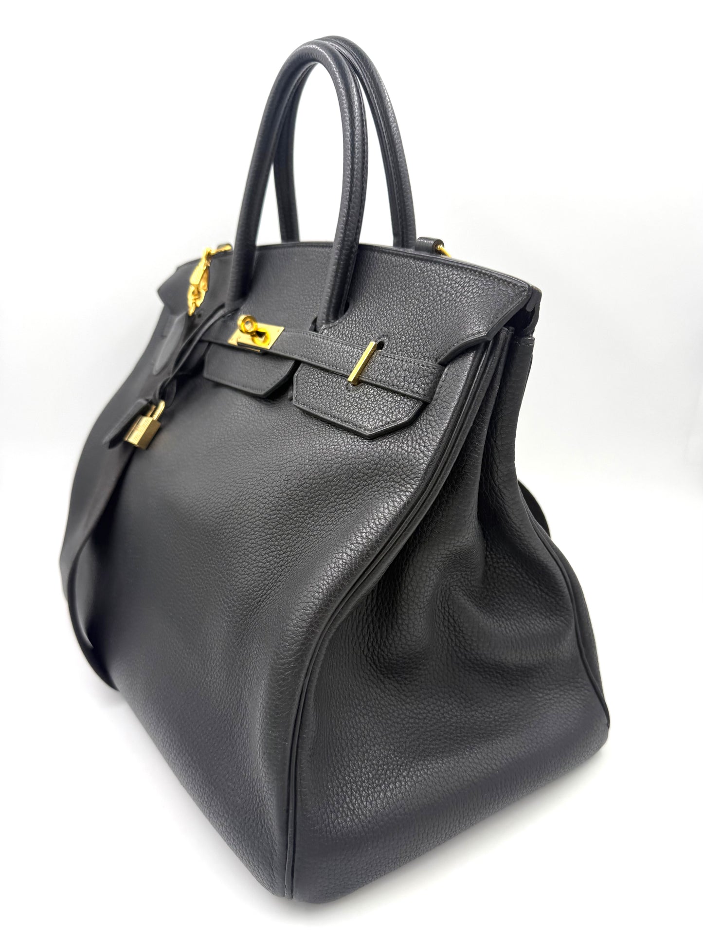 HERMÈS Birkin 40 schwarz GHW mit Schulterriemen