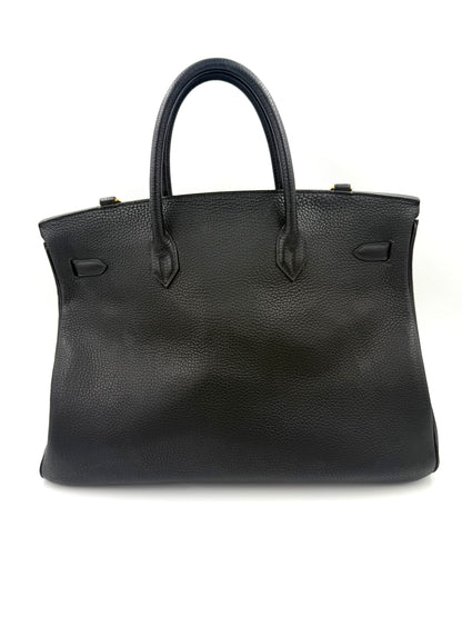 HERMÈS Birkin 40 schwarz GHW mit Schulterriemen