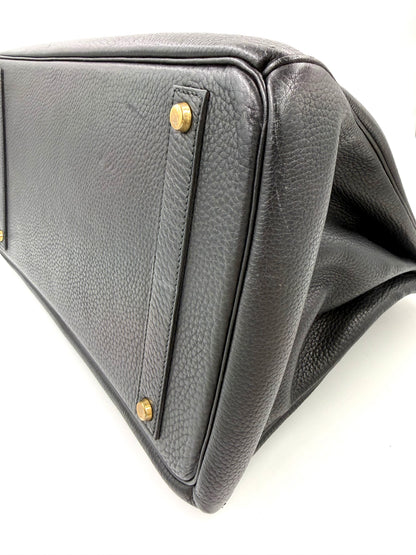 HERMÈS Birkin 40 schwarz GHW mit Schulterriemen