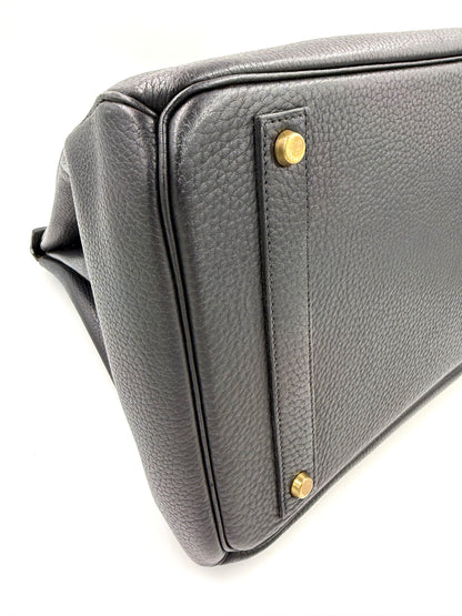 HERMÈS Birkin 40 schwarz GHW mit Schulterriemen