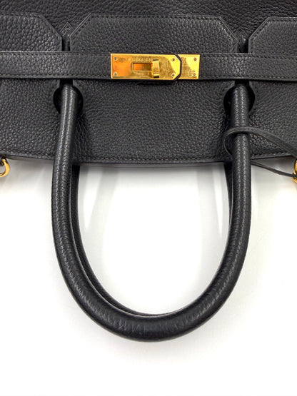 HERMÈS Birkin 40 schwarz GHW mit Schulterriemen