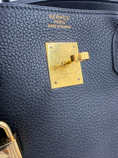 HERMÈS Birkin 40 schwarz GHW mit Schulterriemen