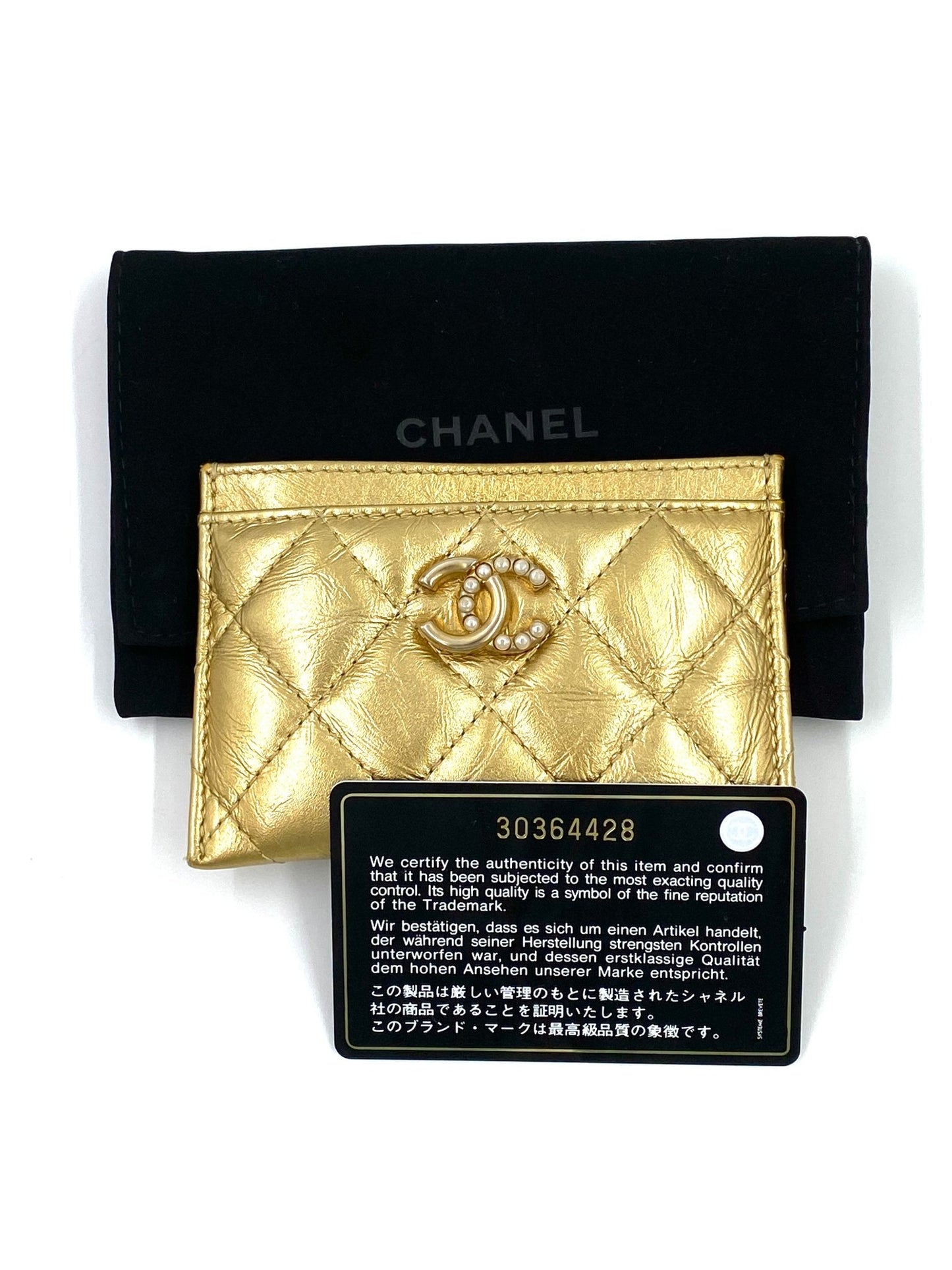 CHANEL Cardholder gold aged Calfskin mit Perlen - Clutch & Macarons - 30364428 - Clutch & Macarons - 