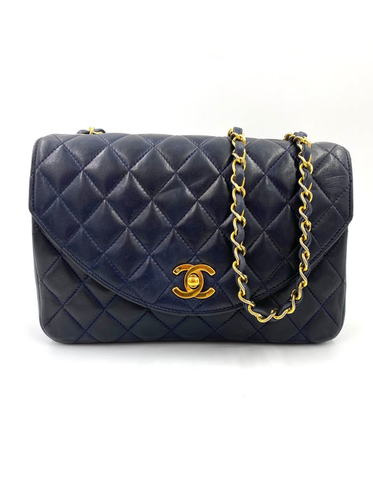 CHANEL Vintage Single Flap Bag medium navy - Clutch & Macarons - 1017982 - Clutch & Macarons - 