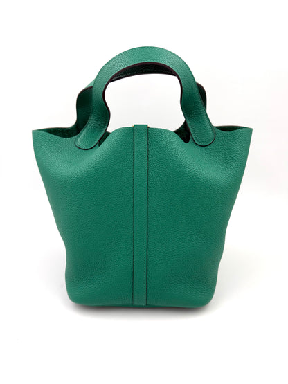 HERMÈS Picotin 22 Lock grün GHW