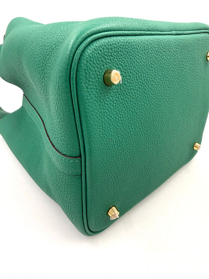 HERMÈS Picotin 22 Lock grün GHW