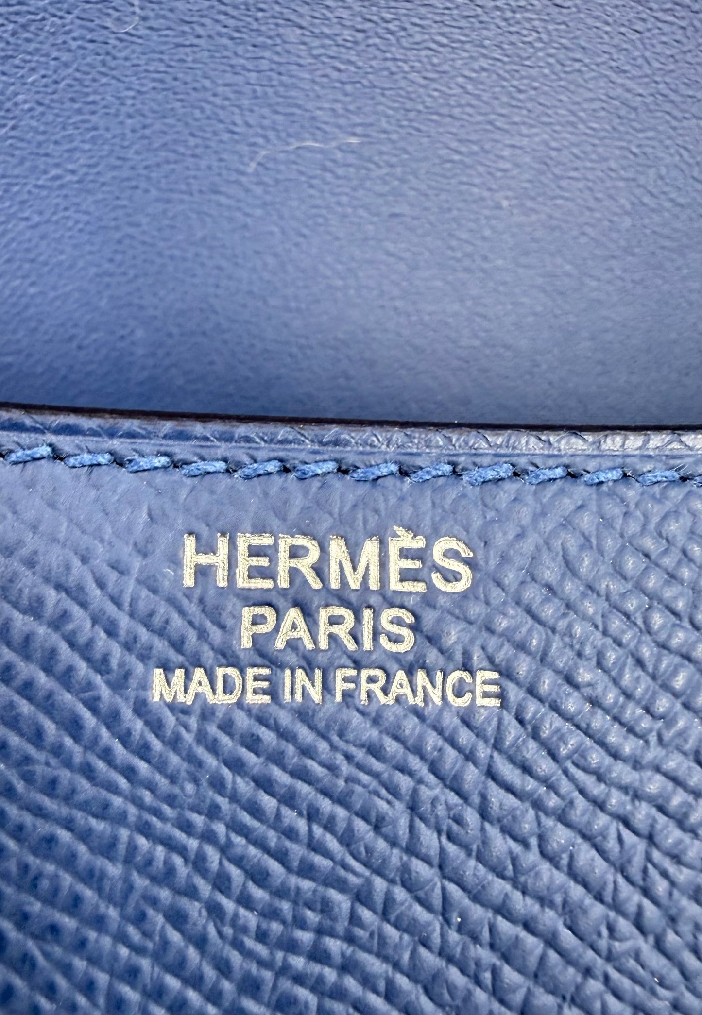 HERMÈS Constance 24 Epsom Blue Tie/Blue Tie Enamel Lacquer Hardware