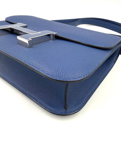 HERMÈS Constance 24 Epsom Blue Tie/Blue Tie Enamel Lacquer Hardware
