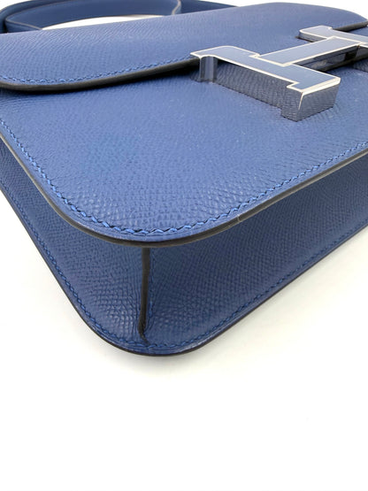 HERMÈS Constance 24 Epsom Blue Tie/Blue Tie Enamel Lacquer Hardware
