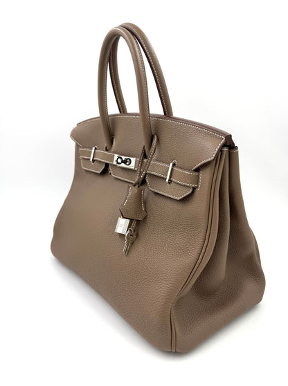 HERMÈS Birkin 35 Togo Etoupe PHW