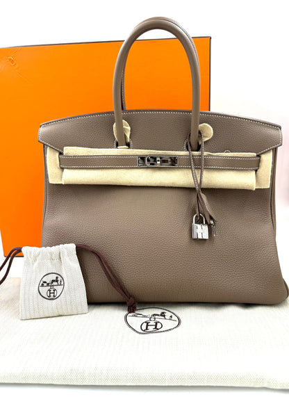 HERMÈS Birkin 35 Togo Etoupe PHW