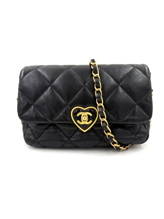 CHANEL Coco Love Flap Bag schwarz GHW