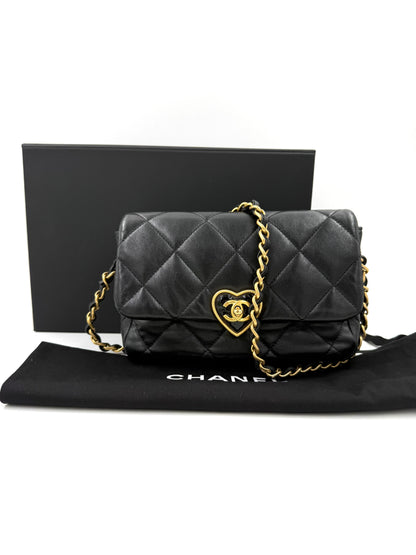 CHANEL Coco Love Flap Bag schwarz GHW