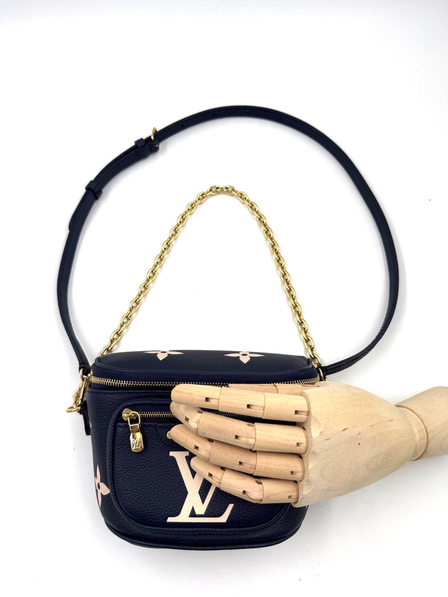 LOUIS VUITTON Mini Bumbag Monogram Empreinte Bicolor navy