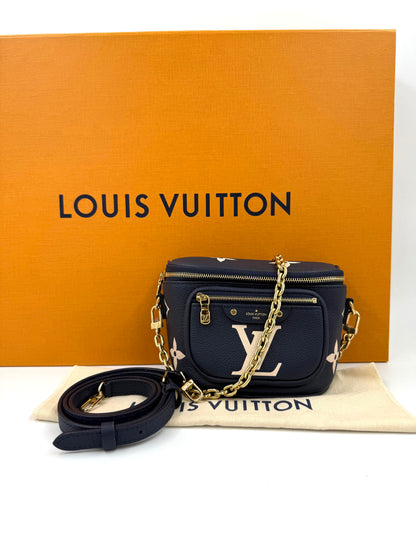 LOUIS VUITTON Mini Bumbag Monogram Empreinte Bicolor navy