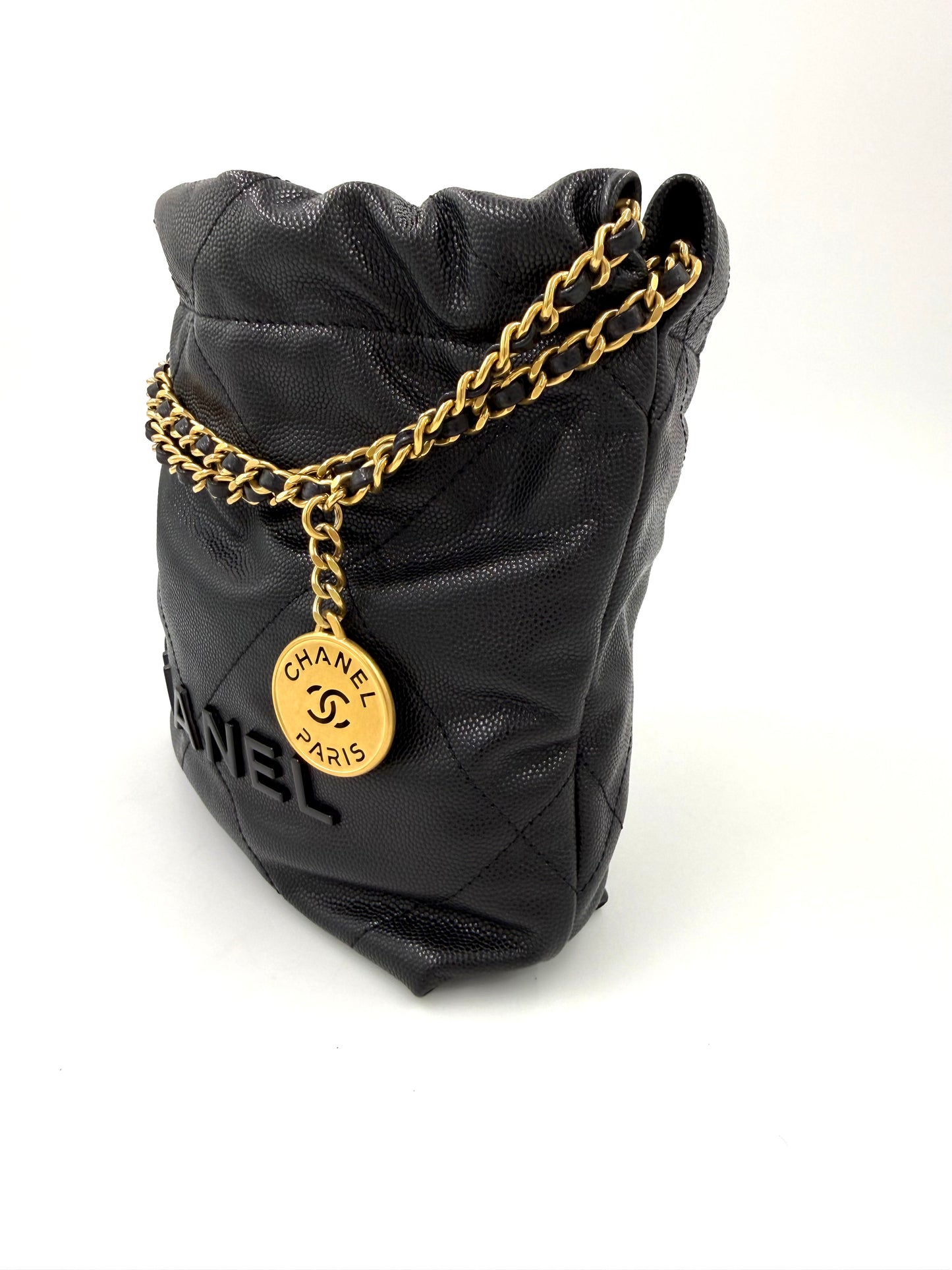 CHANEL 22 Mini All Black Caviar schwarz GHW
