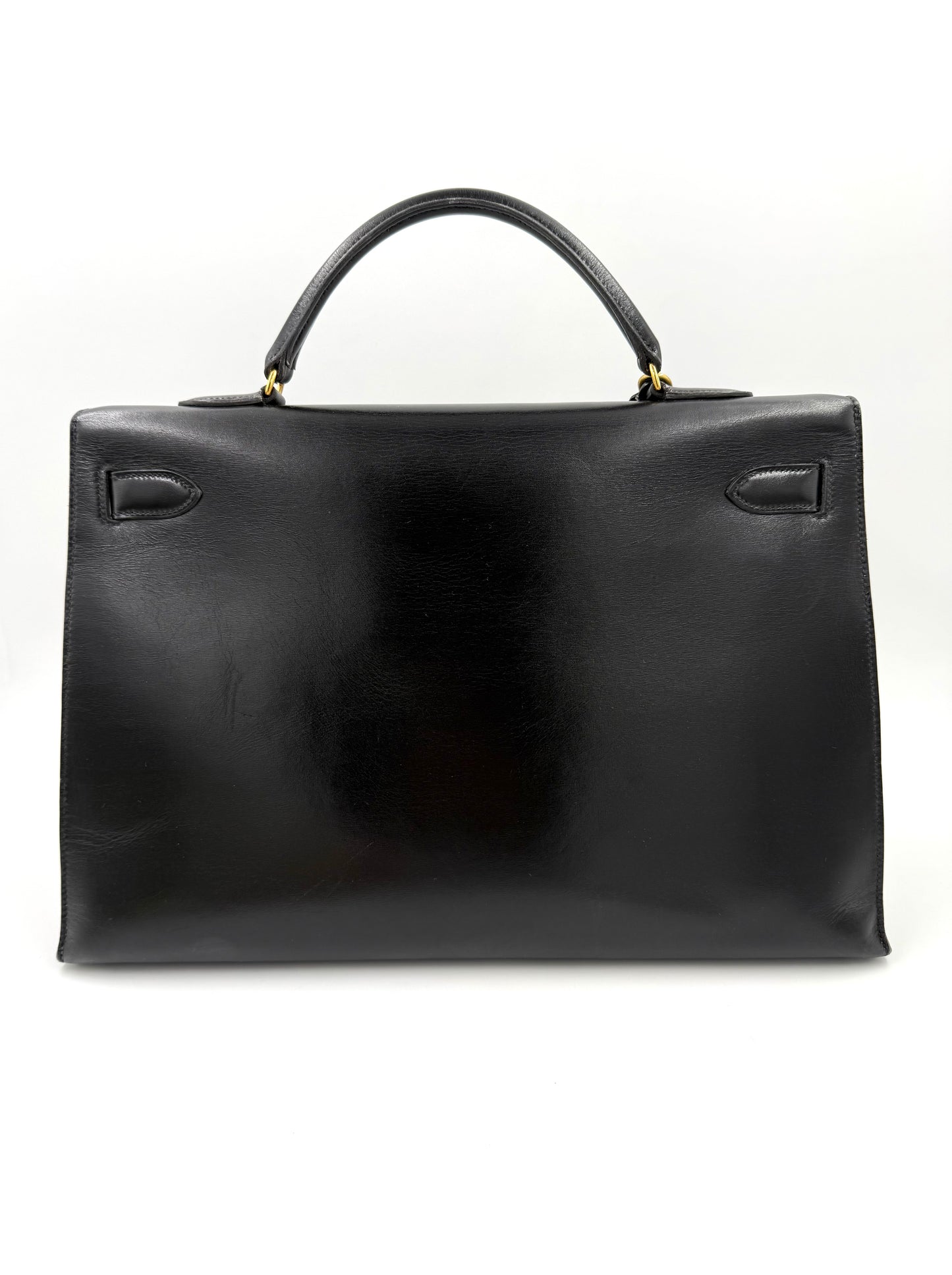 HERMÈS Kelly 40 Boxleder schwarz GHW